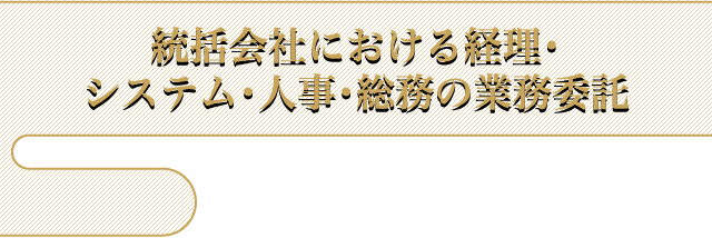 統括社会における経理・システム・人事・総務の業務委託